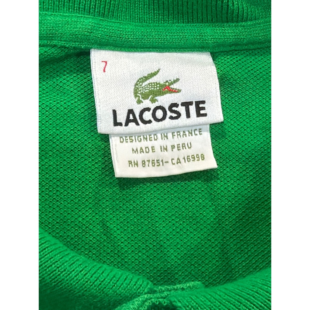 Lacoste Polo Shirt Mens Green Short Sleeve Pique Size 7 XXL - Picture 3 of 8